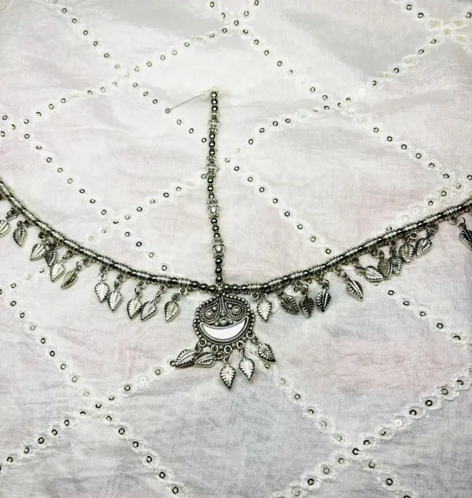 Oxidized Silver Tribal Maang Tikka