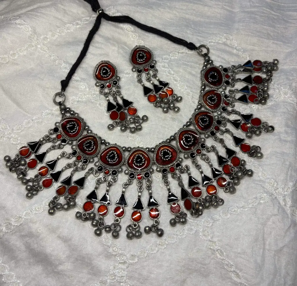 Rangila Oxidized Stone Set