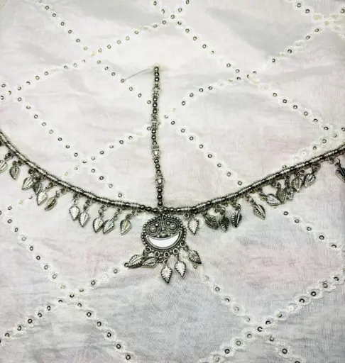 Oxidized Silver Tribal Maang Tikka